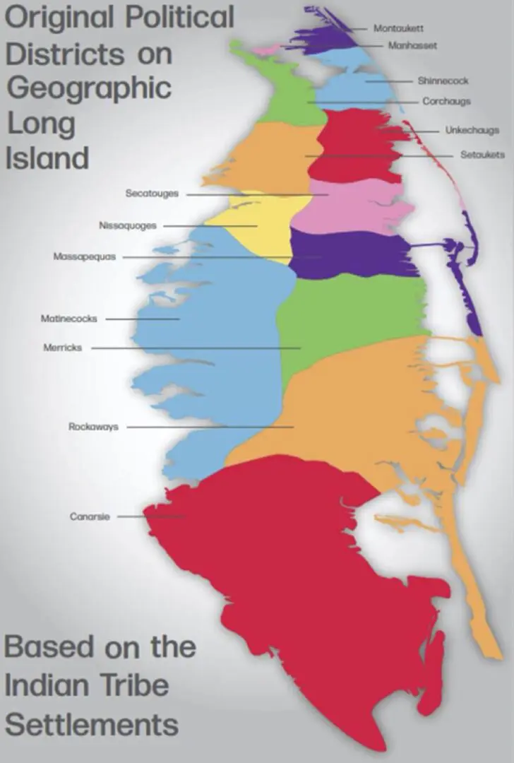 Original Political Districts on Geographic LI